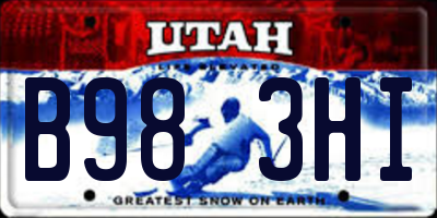 UT license plate B983HI