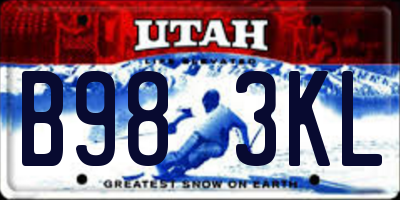 UT license plate B983KL