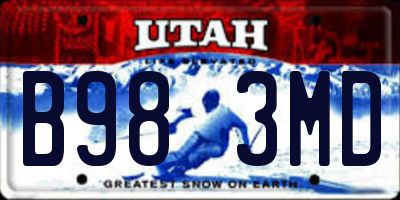 UT license plate B983MD