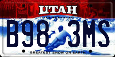 UT license plate B983MS