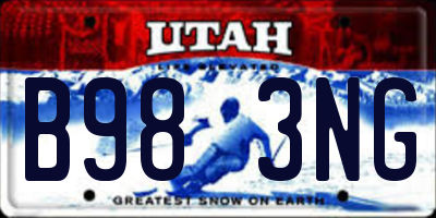 UT license plate B983NG