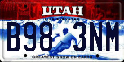 UT license plate B983NM