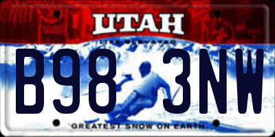 UT license plate B983NW