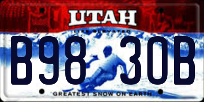 UT license plate B983OB