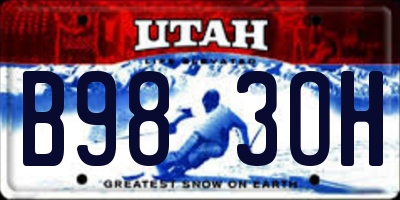 UT license plate B983OH