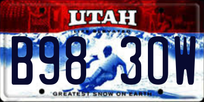 UT license plate B983OW