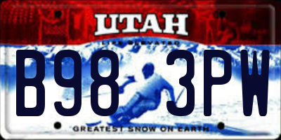UT license plate B983PW