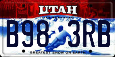 UT license plate B983RB