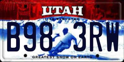 UT license plate B983RW