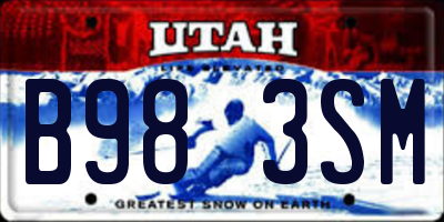 UT license plate B983SM