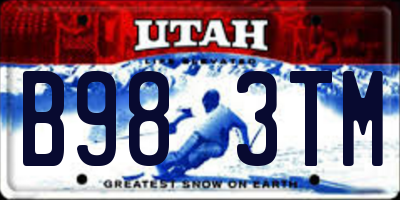 UT license plate B983TM