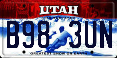 UT license plate B983UN
