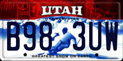 UT license plate B983UW