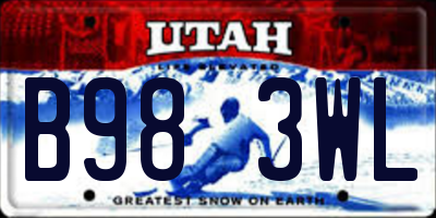 UT license plate B983WL