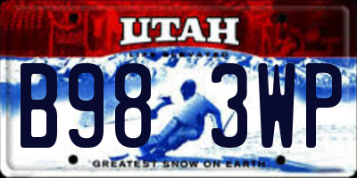 UT license plate B983WP