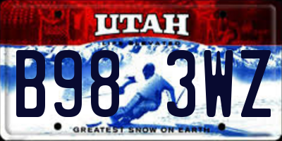 UT license plate B983WZ