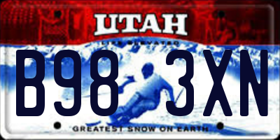 UT license plate B983XN