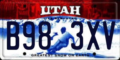 UT license plate B983XV