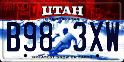 UT license plate B983XW