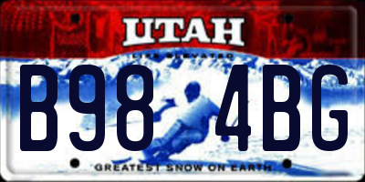 UT license plate B984BG