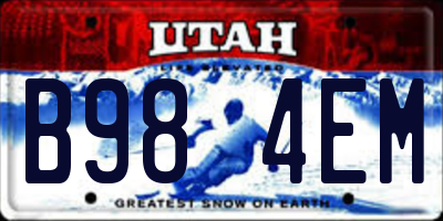 UT license plate B984EM