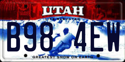 UT license plate B984EW