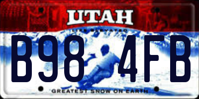 UT license plate B984FB