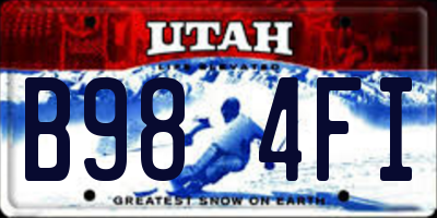 UT license plate B984FI