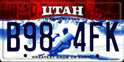 UT license plate B984FK