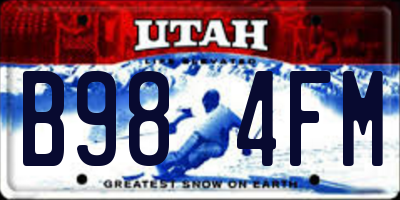 UT license plate B984FM