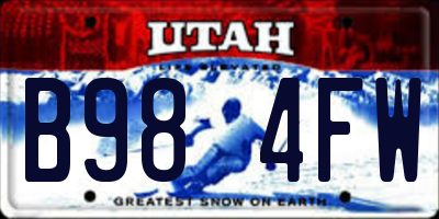 UT license plate B984FW