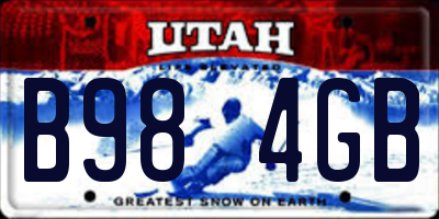 UT license plate B984GB