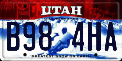 UT license plate B984HA