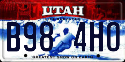 UT license plate B984HO