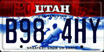 UT license plate B984HY