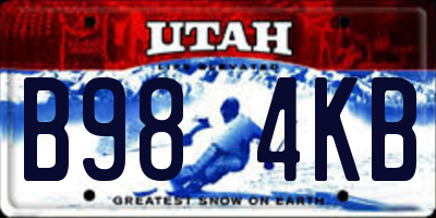 UT license plate B984KB