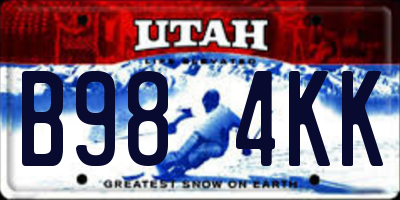 UT license plate B984KK
