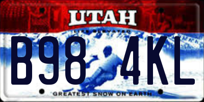 UT license plate B984KL