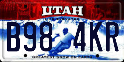 UT license plate B984KR