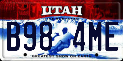 UT license plate B984ME