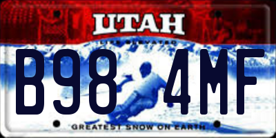 UT license plate B984MF