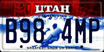 UT license plate B984MP