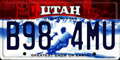 UT license plate B984MU