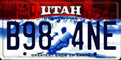 UT license plate B984NE