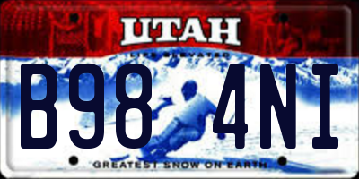 UT license plate B984NI