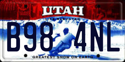 UT license plate B984NL