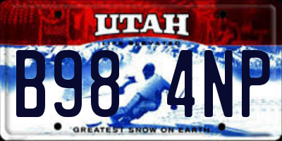 UT license plate B984NP
