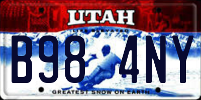 UT license plate B984NY