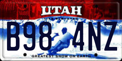 UT license plate B984NZ