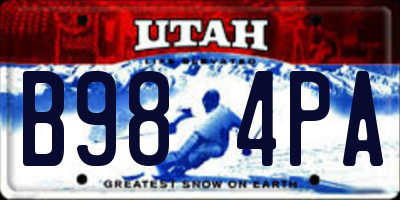 UT license plate B984PA